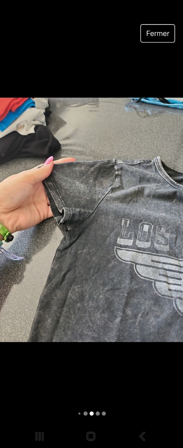 T shirt Hollister gris délavé - photo numéro 4