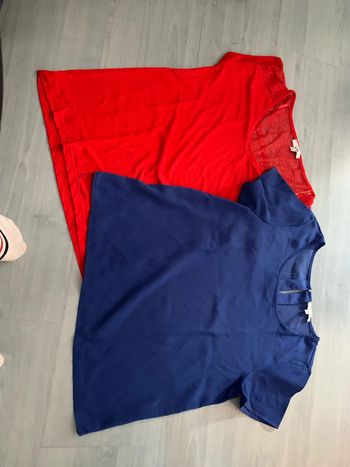 Lot tee shirts rouge et bleu