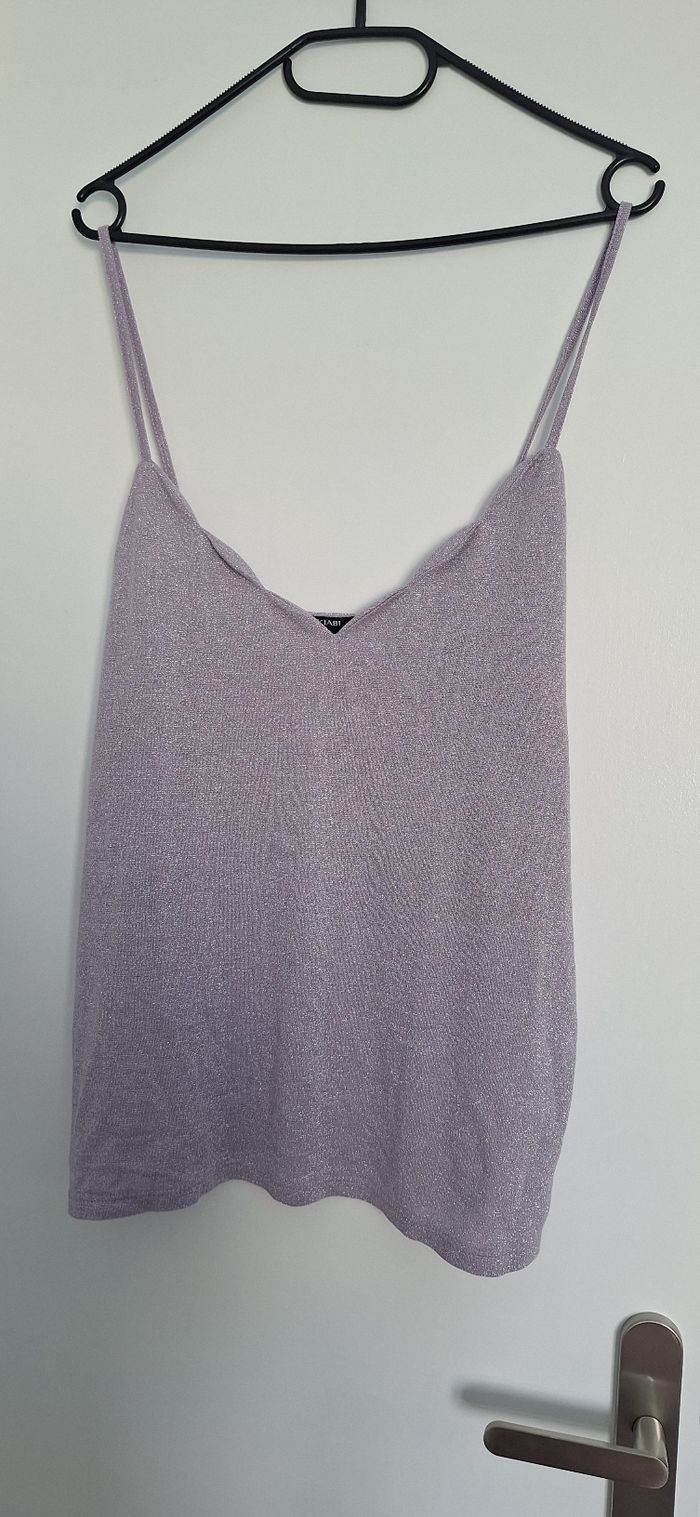 Débardeur violet paillettes