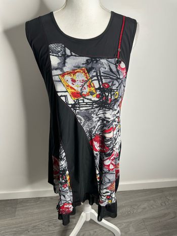 Robe bariolée noire et multicolore Cicero T42 XL
