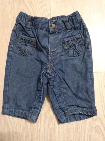 Pantalon jean bébé fille Obaïbi 1 mois