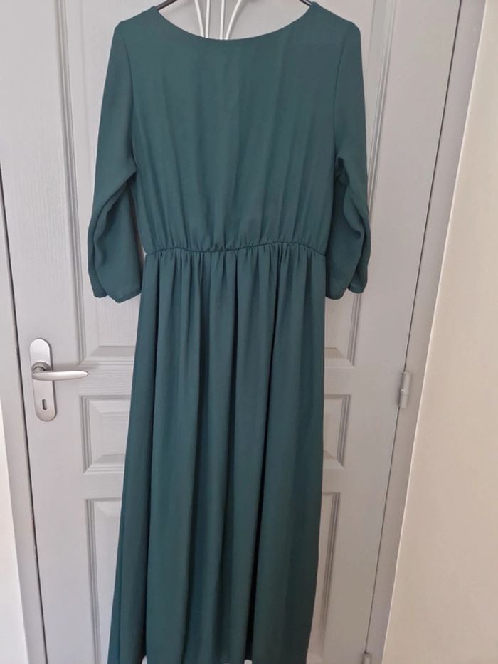 Robe longue verte foncé taille M-L très bon état Poppy - photo numéro 2