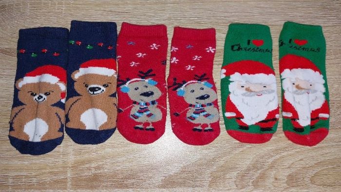 3 paires de chaussettes de Noël bébé