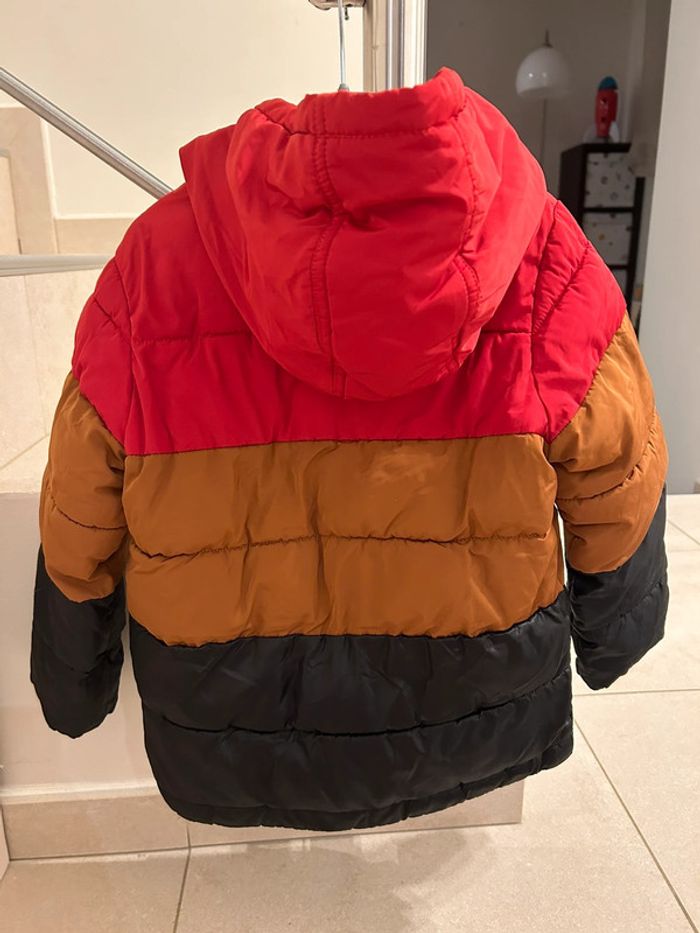 Doudoune à capuche Catimini rouge, beige et noire 4 ans - photo numéro 2