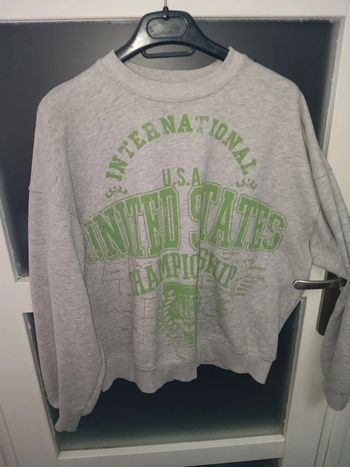 Sweat vintage taille S gris USA United States oversize