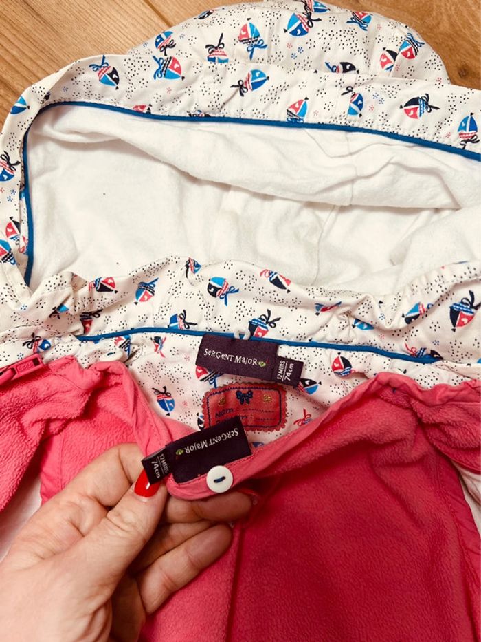 Taille 12 mois parka fille Sergent Major blanc rose * bateau * 🎀 - photo numéro 7