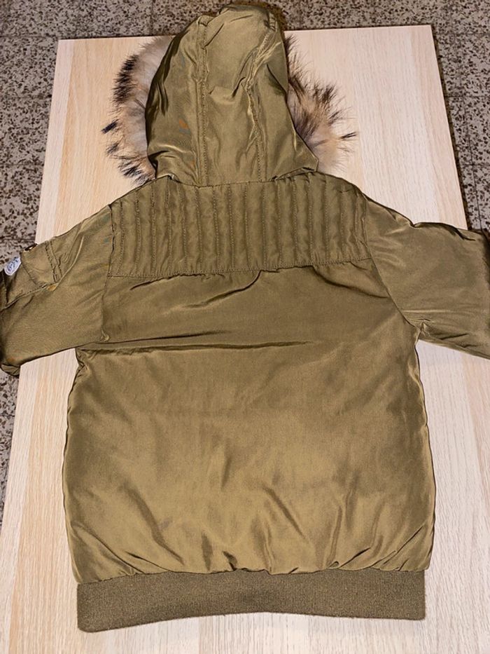 Manteau blouson fille 8 ans cyrillus kaki capuche fourrure raton laveur - photo numéro 6