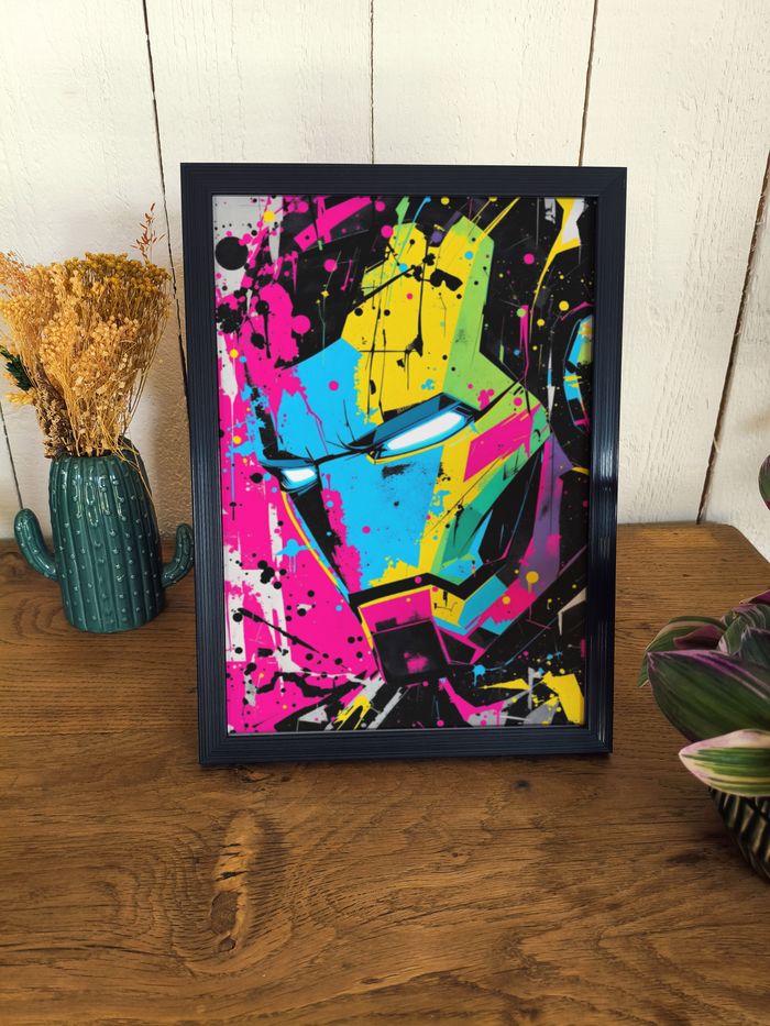 Affiche poster Iron Man Marvel A4 (21×29,7 cm) art mural coloré déco comics chambre
