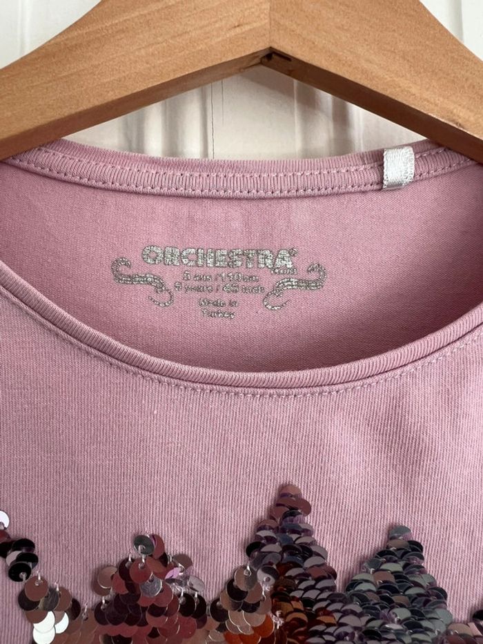T-shirt manches longues rose orchestra 5 ans - photo numéro 2