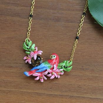 Collier perroquet paradis perdu