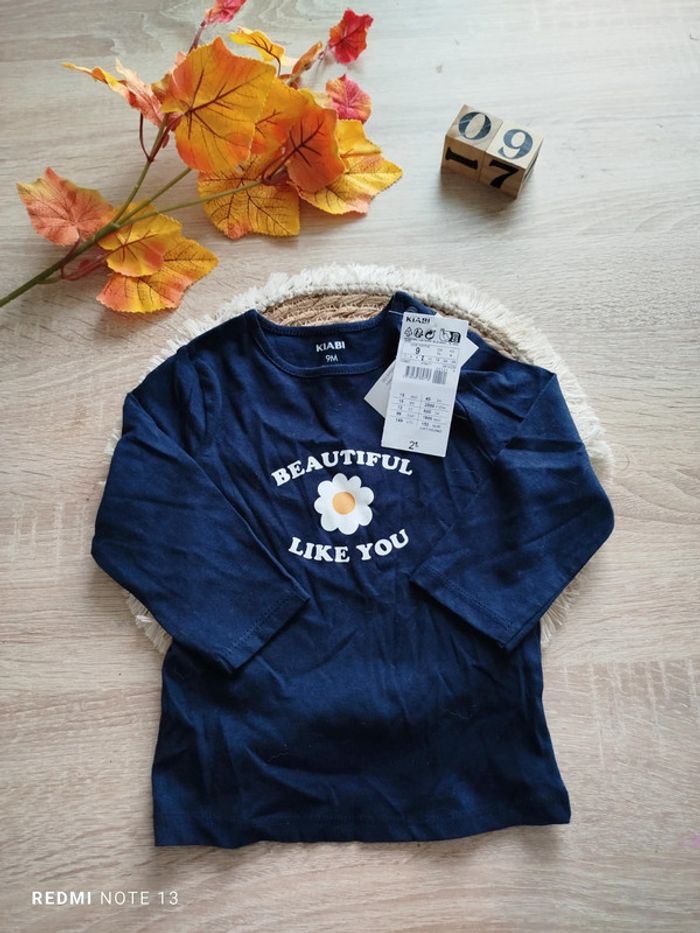 T-shirt manche longue Kiabi 9mois Neuf