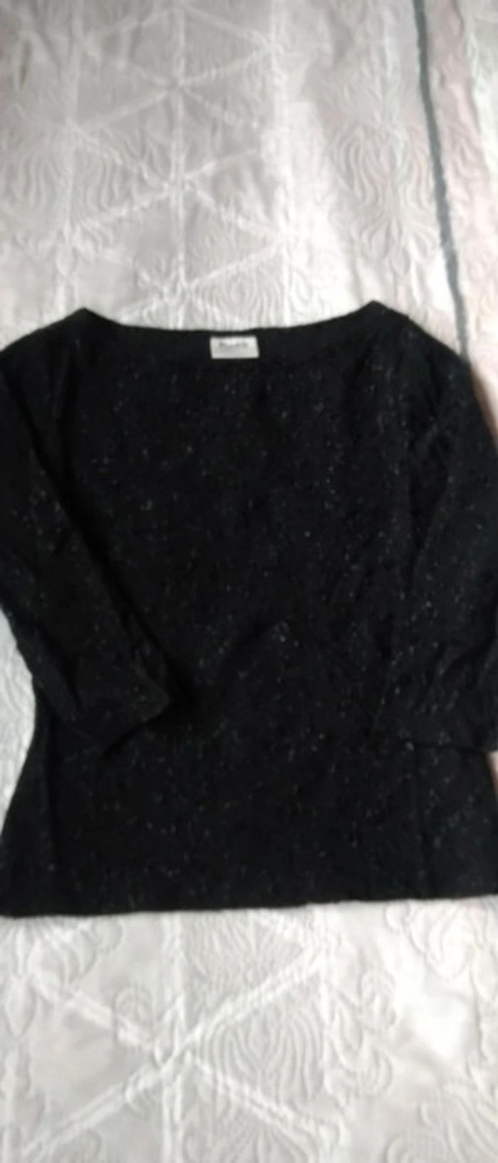 Haut noir avec broderies scintillantes vintage femme 36 pimkie