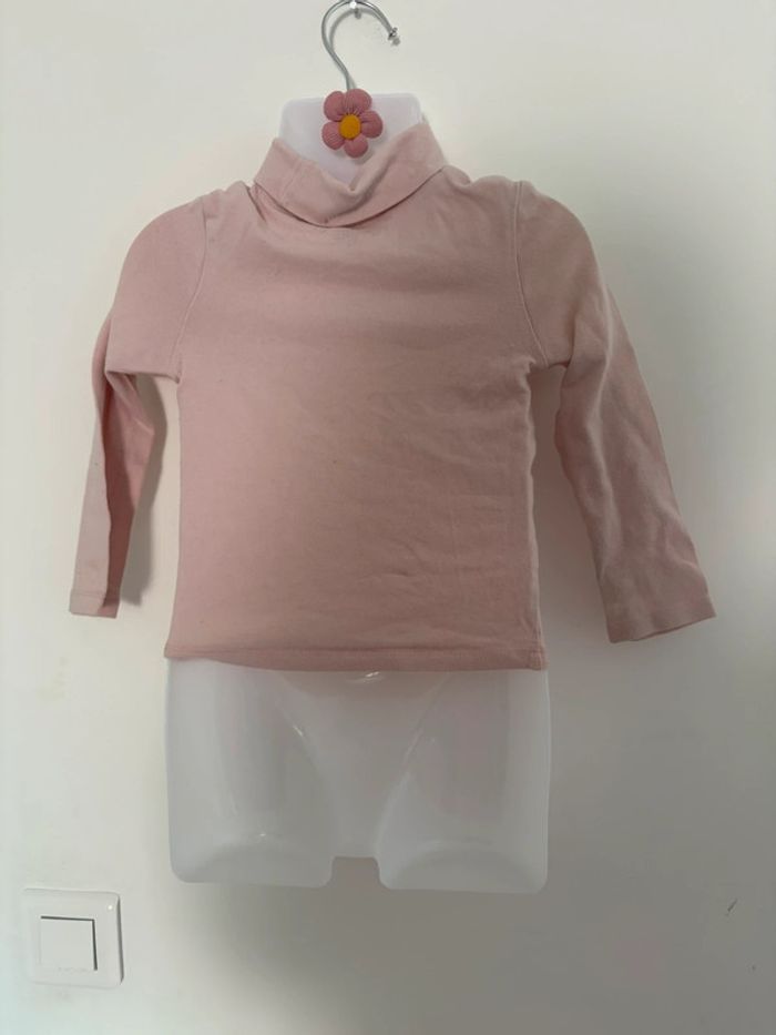 Pull col roulé rose pâle Kiabi - Taille 3 ans (90/97 cm) - photo numéro 2