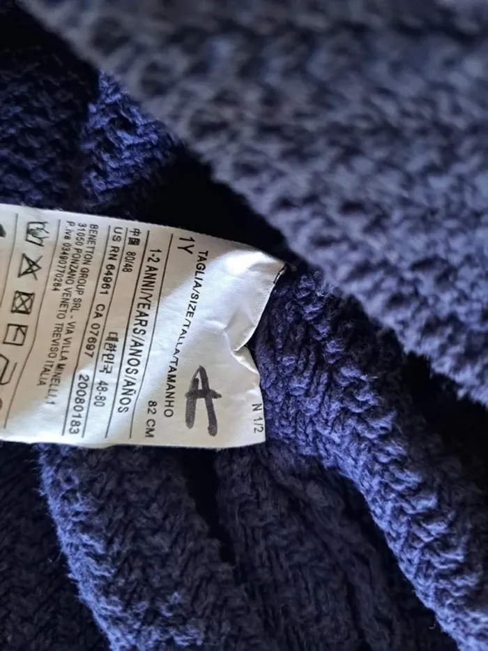 gilet bleu beneton 1 an - photo numéro 3