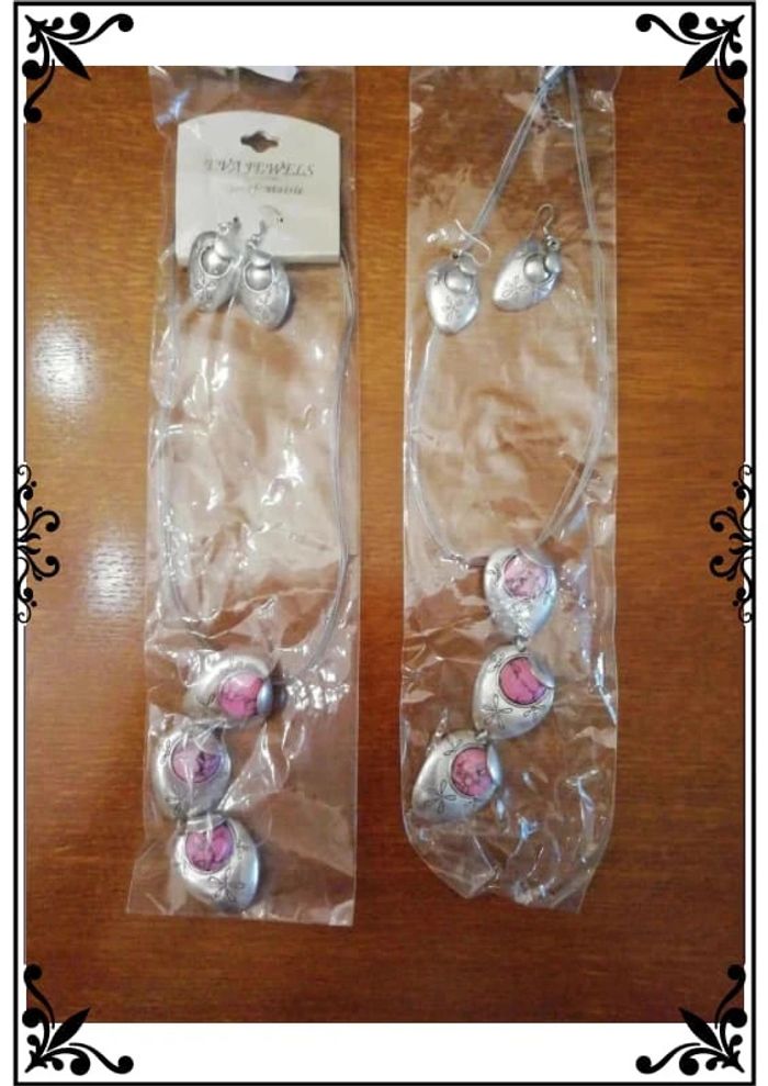 Lot 2 parures bijoux rose vintage