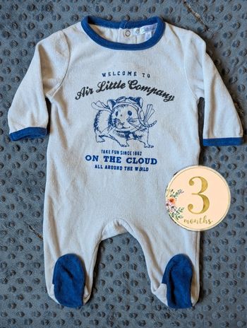 Grenouillère Kitchoun - Taille 3 mois - Motif aviateur hamster !