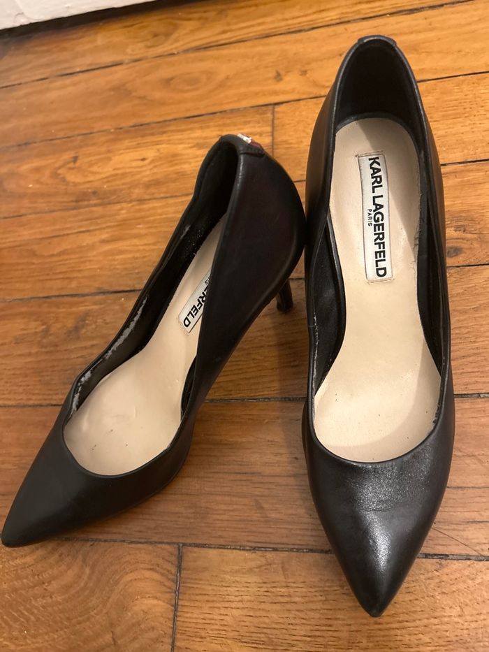 Sublimes escarpins noires Karl Lagerfeld taille 37. - photo numéro 7