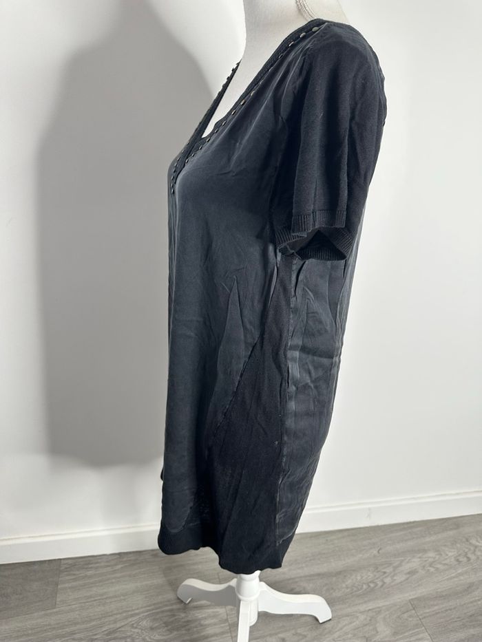 Robe tunique en soie gris foncé doré T2 38 M - photo numéro 6