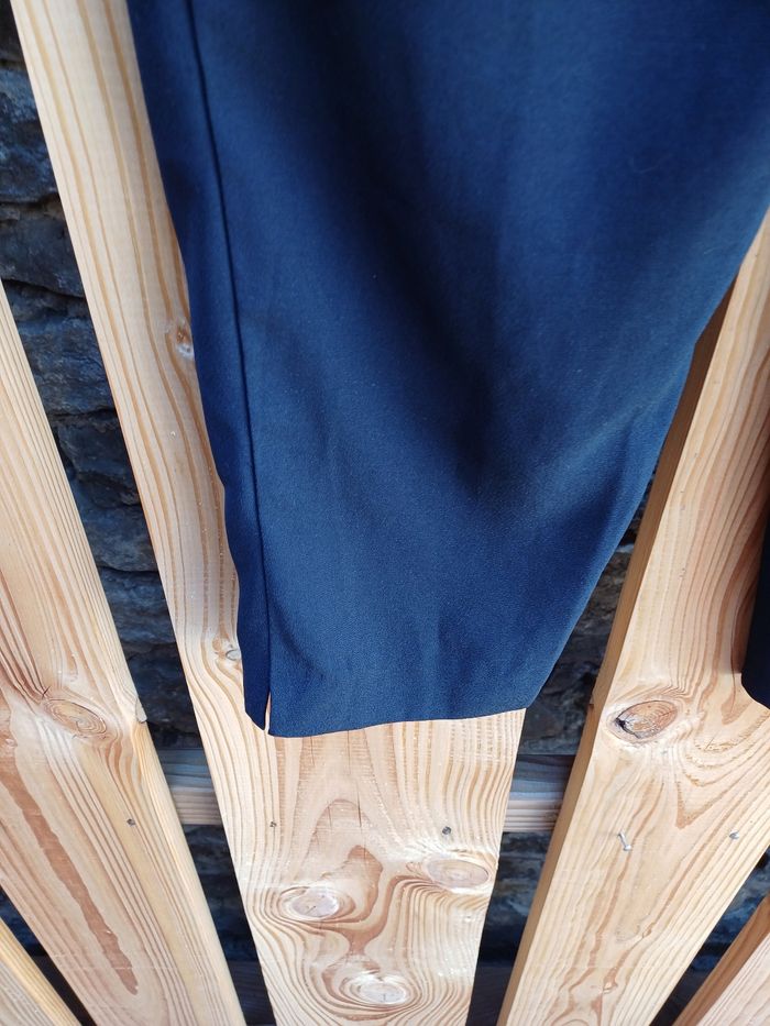 Joli pantalon droit élégant fluide et léger bleu marine Grain de Malice - photo numéro 8