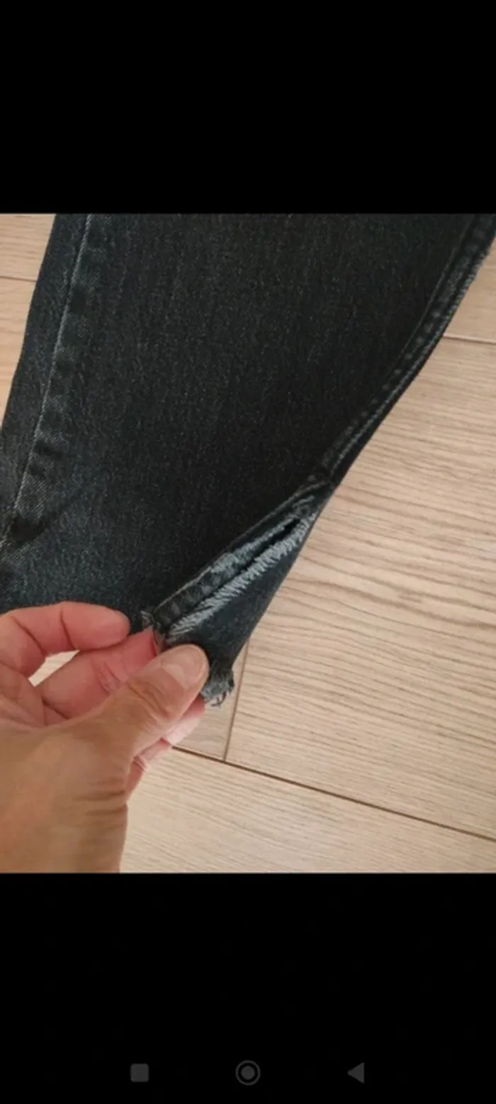 Jean droit taille haute noir Zara S - photo numéro 5