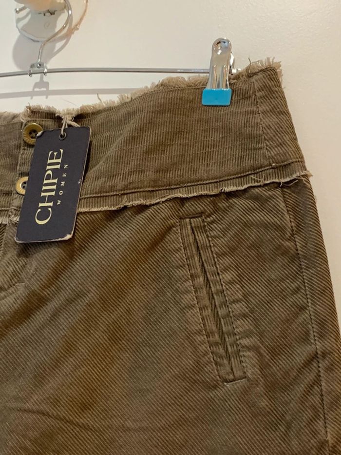 Jupe velours kaki/marron de « Chipie » taille 42 Neuve avec étiquette - photo numéro 4