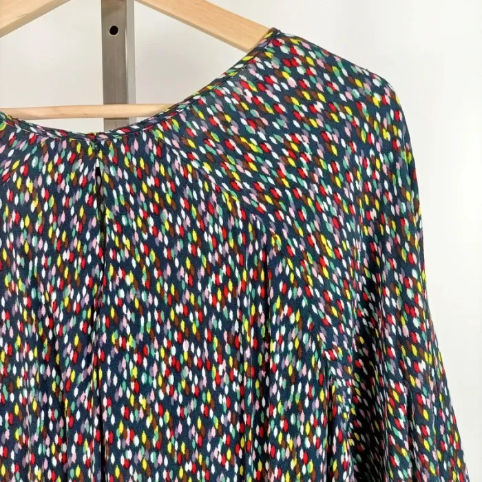 Blouse fluide multicolore à imprimé abstrait Promod manches 3/4 taille M/L A511 - photo numéro 4