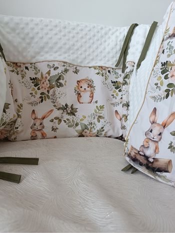 Tout de lit lapin hérisson vert kaki