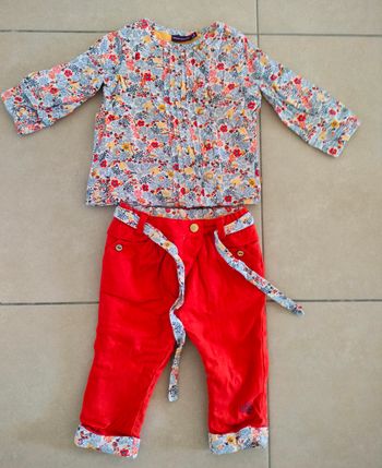 Ensemble fille pantalon et haut 74 cm