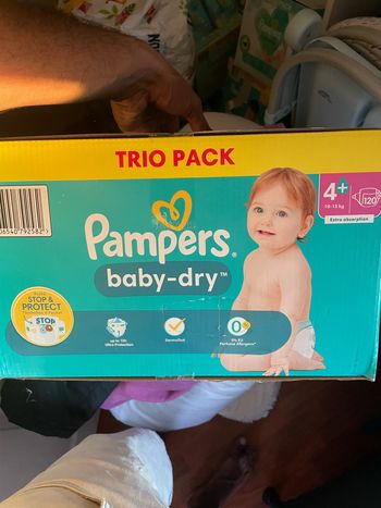 Pampers baby dry 4+ trio pack 120 couches
