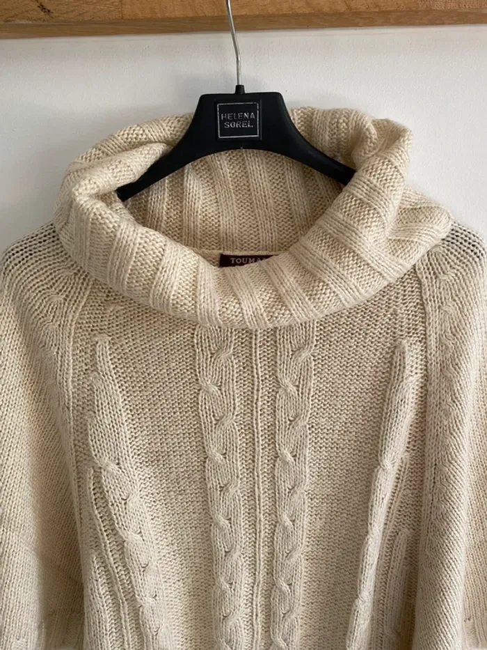 Pull col roulé manche courte toulaï crème - photo numéro 2