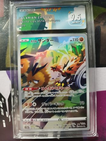 carte pokémon galarian zapdos ar gradée 9.5