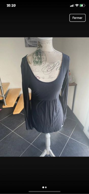 Tunique légère manches longues cintrée DDP taille S noire peu portée