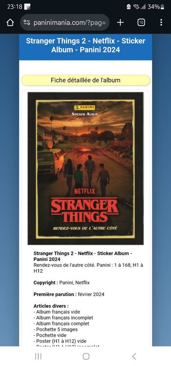 Stranger Things 2 - Netflix - Sticker Album - Panini 2024