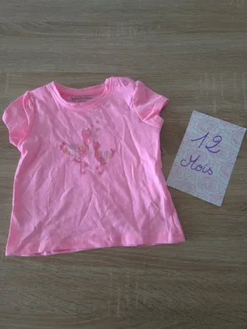 Tshirt flamant rose 🦩 12 mois