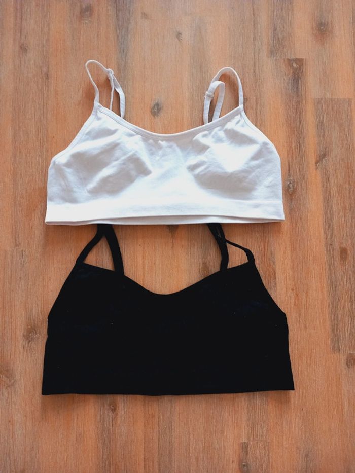 Lot 2 brassières ado – Neuf – Noir & Blanc