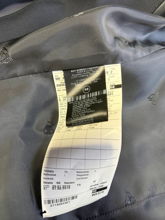 Roy Robson - Gilet de costume, Bleu, taille 58 - photo numéro 4