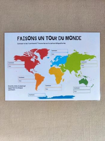 Carte du monde à remplir