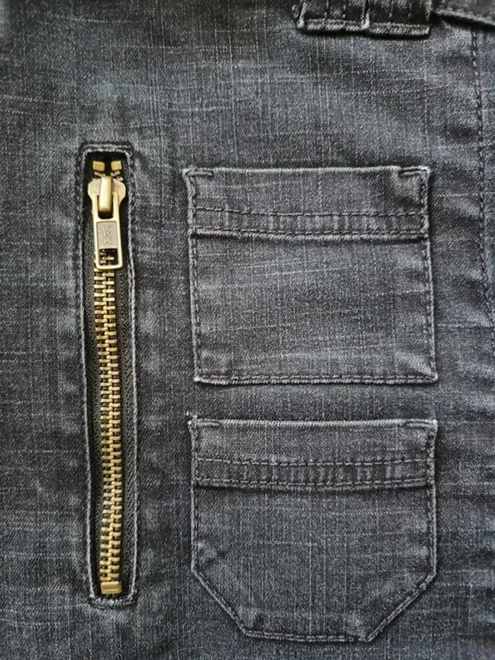 Jean Cheyenne ,coupe droite large flare ,taille mi-haute , ceinture à nouer ,extensible - photo numéro 11