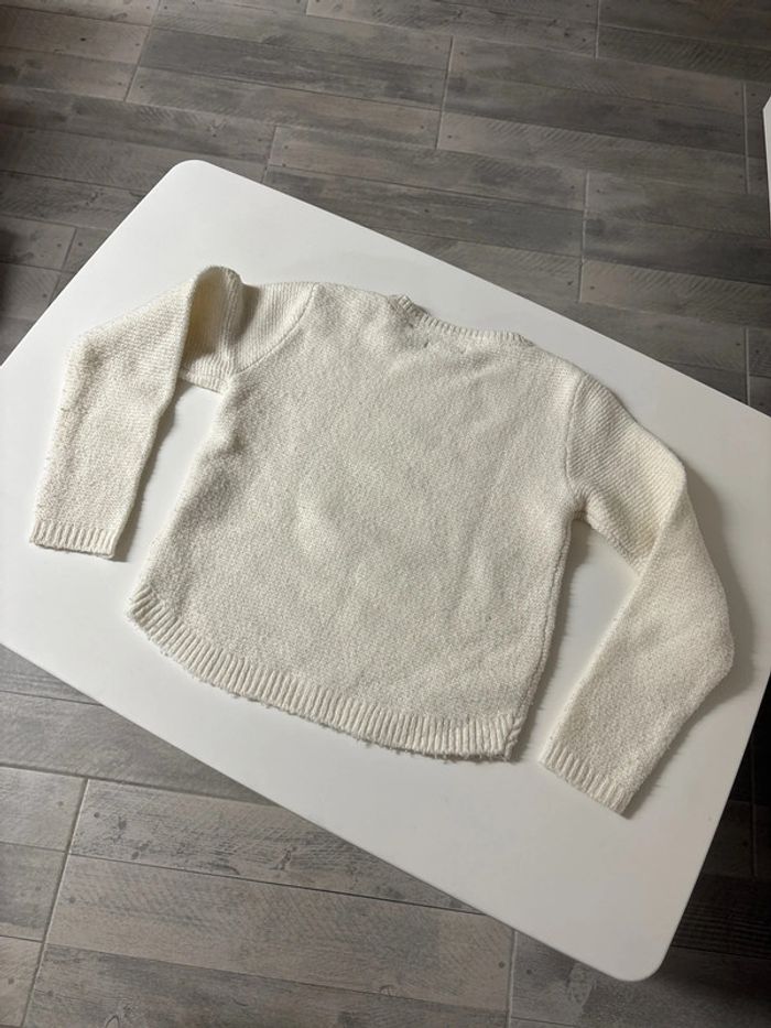 Pull crème étoile - photo numéro 3