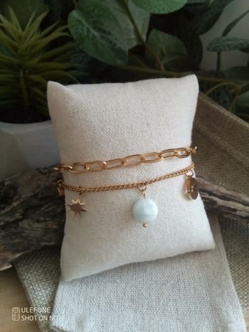 Bracelet bohème pierre naturelle de larimar