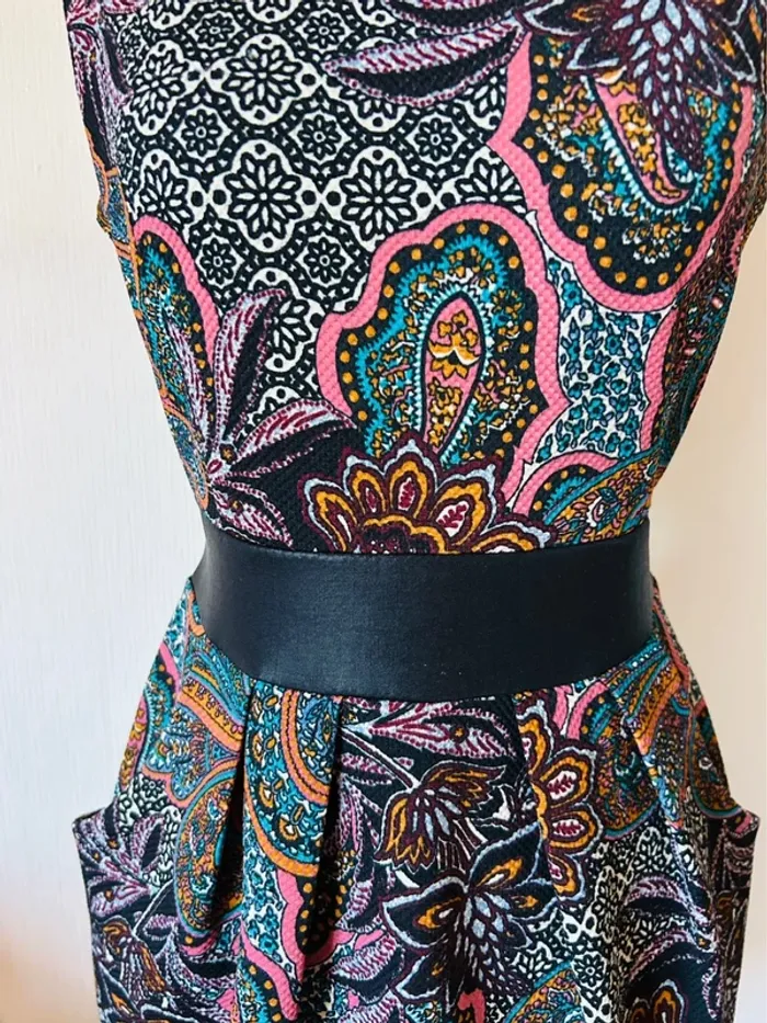 🧡🍁Robe vintage italien S/M folk romantique motif cachemire ethnic chic paisley dress 🍁🧡 - photo numéro 17