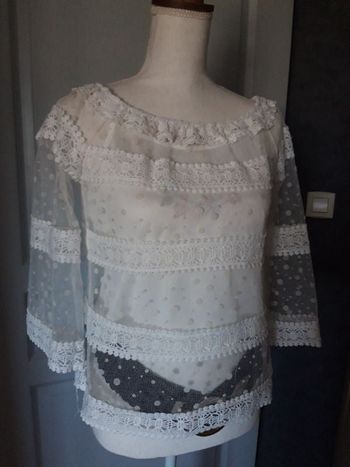 Blouse dentelle S/M avec débardeur