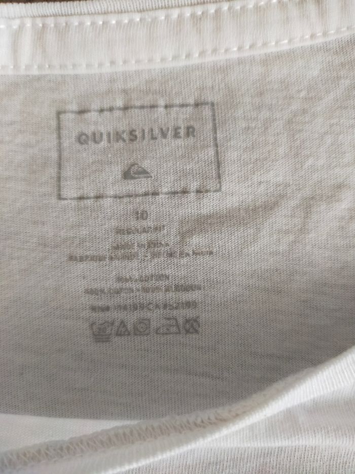 Tee-shirt manches courtes blanc Quiksilver garçon 10ans - photo numéro 4
