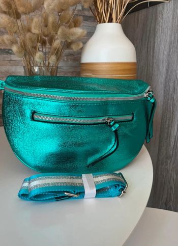 Sac banane vert brillant