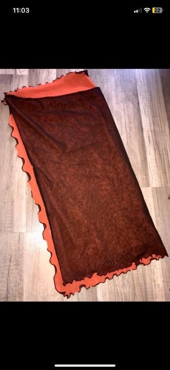 Paréo réversible orange ou chocolat neuf 38 vives vidal