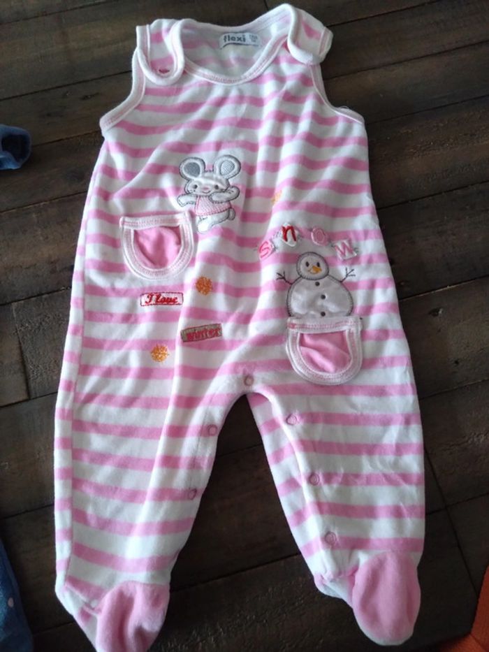 Lot de deux pyjamas grenouillère bébé fille de 9 mois 74 cm - photo numéro 3