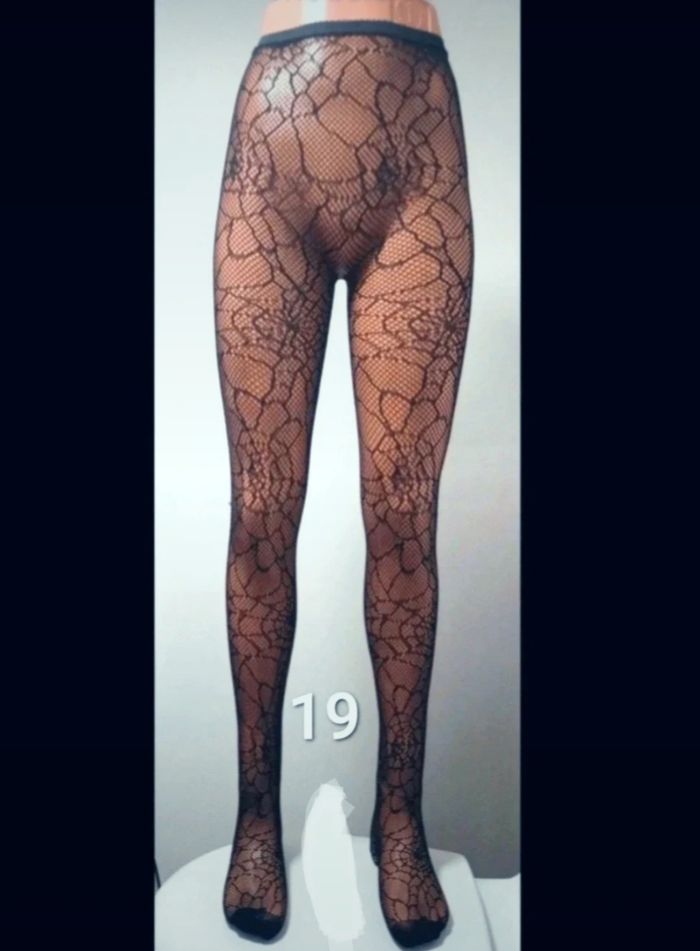 Collant résille motif fantaisie