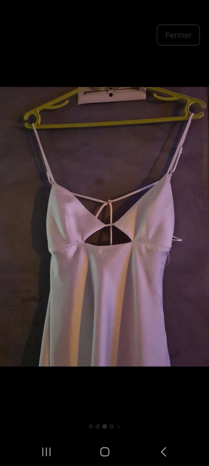 Robe satinée blanche - Zara - photo numéro 3
