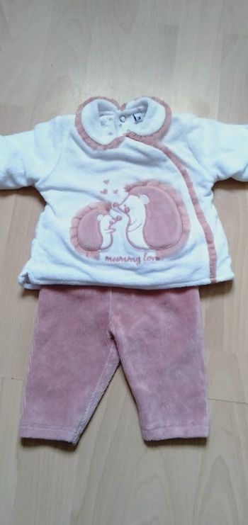 Lot pantalon velours + pull molletonné 1 mois