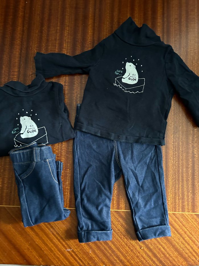 Ensemble mixte jumeaux 3 mois